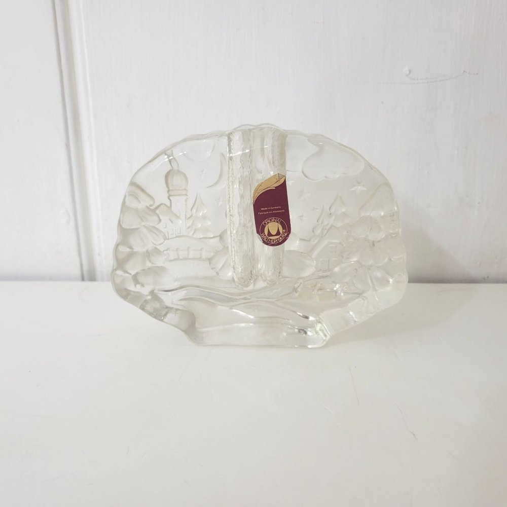 Walther Glas German Glass Candleholder with Pine Trees - Picture 2 of 7